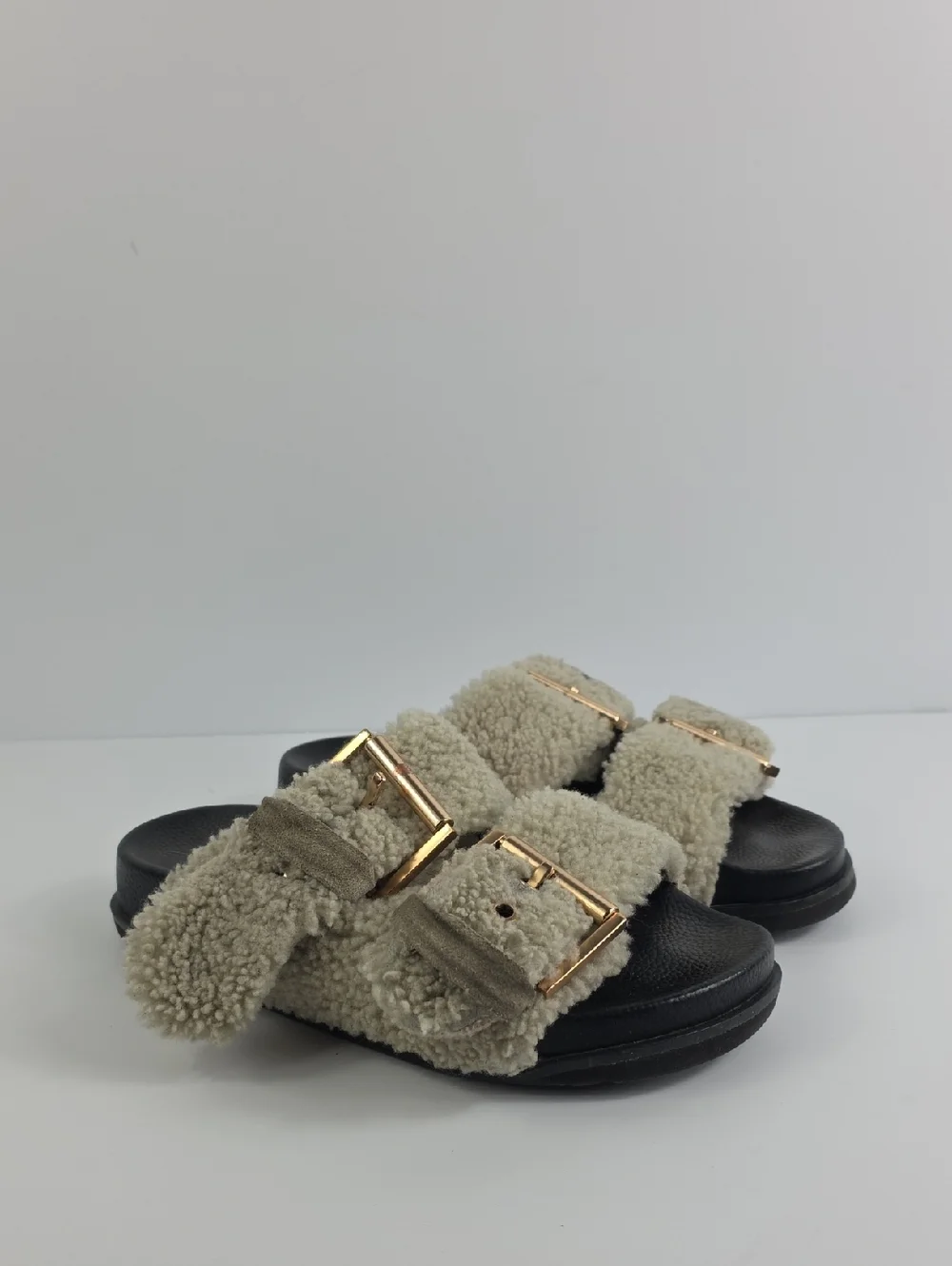 All Saints Sian Shearling Women's Sandals Size 7